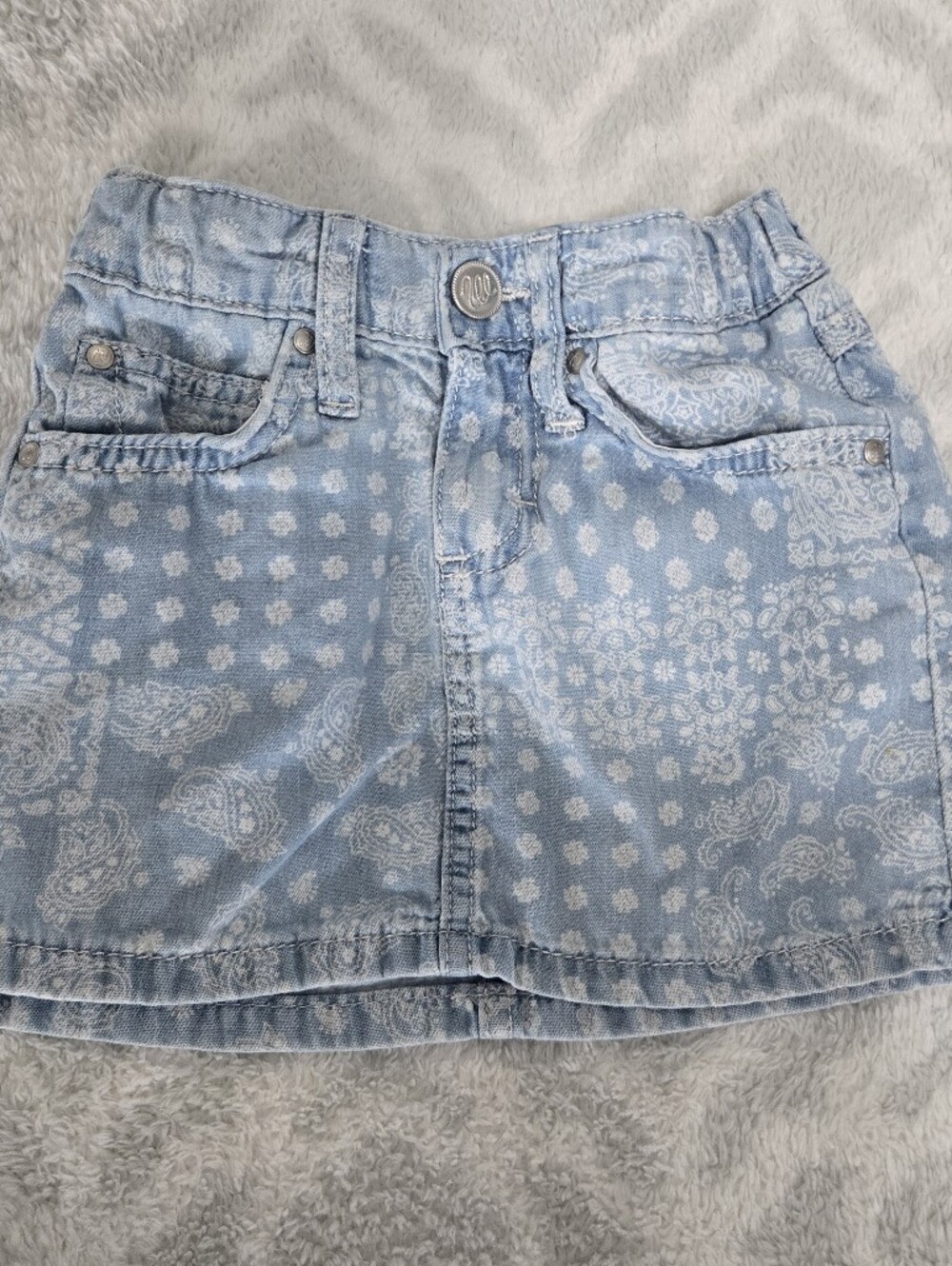 Wrangler Light Blue Paisley Denim Skirt